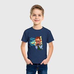 Футболка хлопковая детская Блюз ретрогеймера, цвет: тёмно-синий — фото 2