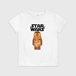 Футболка хлопковая детская Чубакка - Звездные войны, цвет: белый