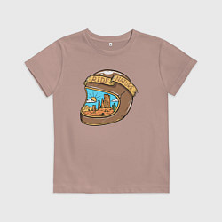 Футболка хлопковая детская Ride nature, цвет: пыльно-розовый