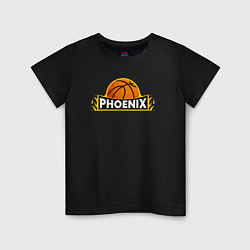 Футболка хлопковая детская Phoenix NBA, цвет: черный