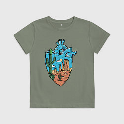 Футболка хлопковая детская Сердце пустыни, цвет: авокадо