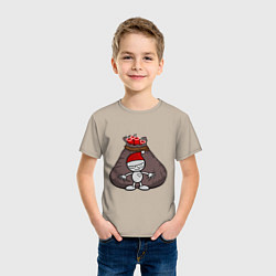 Футболка хлопковая детская Новогодняя затея, цвет: миндальный — фото 2