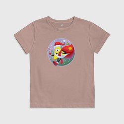 Футболка хлопковая детская Санта Билл Гравити Фолз, цвет: пыльно-розовый