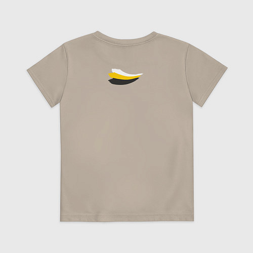 Детская футболка Без труда не вытащишь и рыбку - флаг надпись черна / Миндальный – фото 2