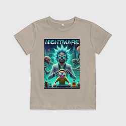 Футболка хлопковая детская Morty Smiths nightmare - neon glow, цвет: миндальный