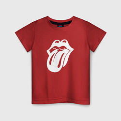Футболка хлопковая детская Rolling Stones - white logo, цвет: красный