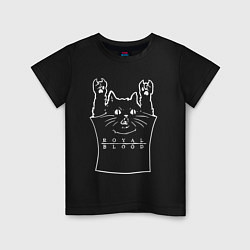 Футболка хлопковая детская Royal Blood - cat rock, цвет: черный