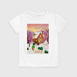 Футболка хлопковая детская Настроение Дом, цвет: белый