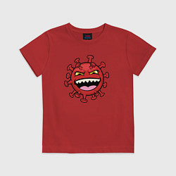 Футболка хлопковая детская Смеющийся вирус, цвет: красный