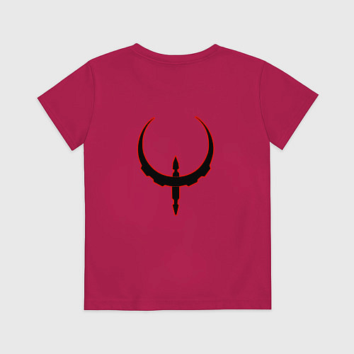 Детская футболка Чёрно-красный знак quake / Маджента – фото 2