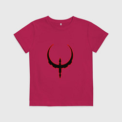 Футболка хлопковая детская Чёрно-красный знак quake, цвет: маджента