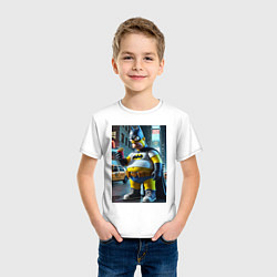 Футболка хлопковая детская Бэтсимпсон купил в фастфуде картофель фри, цвет: белый — фото 2