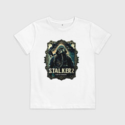Футболка хлопковая детская Stalker 2 heart of Chornobyl radiations, цвет: белый