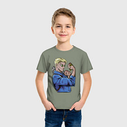 Футболка хлопковая детская Магическая битва Нанами Кенто битва, цвет: авокадо — фото 2