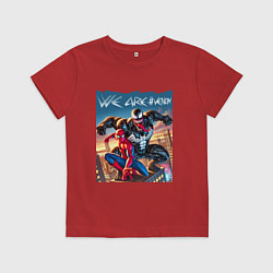 Футболка хлопковая детская We are Venom - motto, цвет: красный