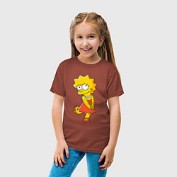 Футболка хлопковая детская Lisa Simpson, цвет: кирпичный — фото 2