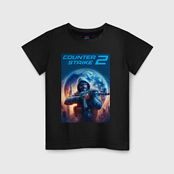 Футболка хлопковая детская Counter Strike 2 - shooter, цвет: черный