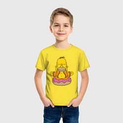 Футболка хлопковая детская Homer yoga, цвет: желтый — фото 2