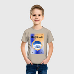 Футболка хлопковая детская Светлая сторона, цвет: миндальный — фото 2