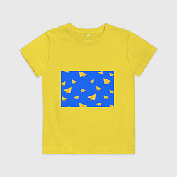 Футболка хлопковая детская Желтый самолетик, цвет: желтый