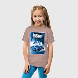 Футболка хлопковая детская Назад в будущее - делориан, цвет: пыльно-розовый — фото 2