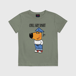 Футболка хлопковая детская Chill guy smart, цвет: авокадо