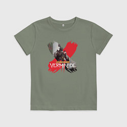 Футболка хлопковая детская Vermintide 2 - Markus Kruber из Warhammer, цвет: авокадо