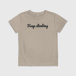 Футболка хлопковая детская Безумный горный, цвет: миндальный