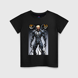 Футболка хлопковая детская Venom-Trump collaboration - ai art fantasy, цвет: черный