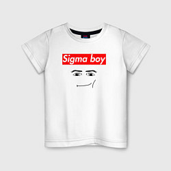 Детская футболка Sigma boy roblox face - gaming meme collab