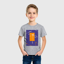 Футболка хлопковая детская Силуэт стрекозы-коллаж, цвет: меланж — фото 2