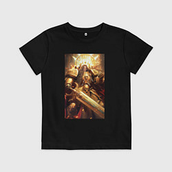 Футболка хлопковая детская Император человечества - Вархаммер 40000, цвет: черный