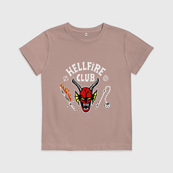 Футболка хлопковая детская Клуб адского пламени, цвет: пыльно-розовый