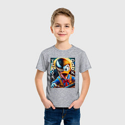 Футболка хлопковая детская Venom-Duck - ai art fantasy, цвет: меланж — фото 2