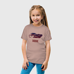Футболка хлопковая детская Dodge coronet, цвет: пыльно-розовый — фото 2
