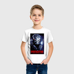 Футболка хлопковая детская Predator in the helmet, цвет: белый — фото 2