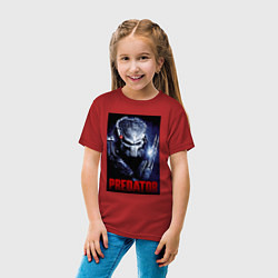 Футболка хлопковая детская Predator in the helmet, цвет: красный — фото 2