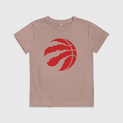 Футболка хлопковая детская Raptors ball, цвет: пыльно-розовый