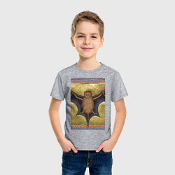 Футболка хлопковая детская Страдающее средневековье летучая мышь мем, цвет: меланж — фото 2