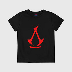 Футболка хлопковая детская Assassins creed - shadows logotype, цвет: черный