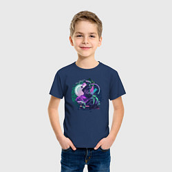Футболка хлопковая детская Греческая Скульптура с графическими элементами, цвет: тёмно-синий — фото 2