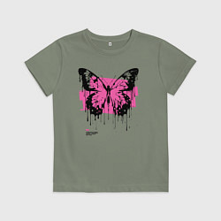 Футболка хлопковая детская Emo butterfly, цвет: авокадо
