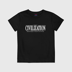 Футболка хлопковая детская Civilization - global strategy, цвет: черный