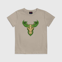 Футболка хлопковая детская Nature deer, цвет: миндальный