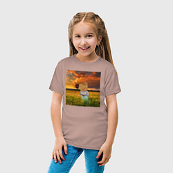 Футболка хлопковая детская Чисто чилловый парень, цвет: пыльно-розовый — фото 2