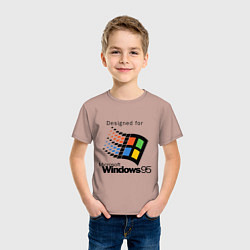 Футболка хлопковая детская Предназначен для windows 95, цвет: пыльно-розовый — фото 2