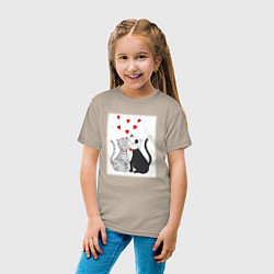 Футболка хлопковая детская Любовь хвостатых, цвет: миндальный — фото 2