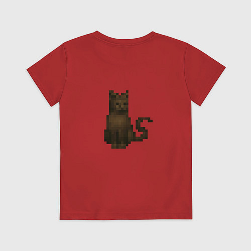 Детская футболка Пиксельный кот Daggerfall / Красный – фото 2