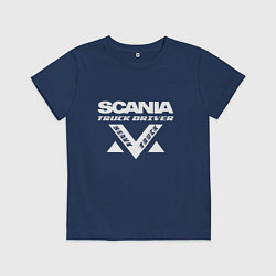 Футболка хлопковая детская Scania truck driver, цвет: тёмно-синий
