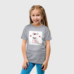 Футболка хлопковая детская Любовная романтика, цвет: меланж — фото 2